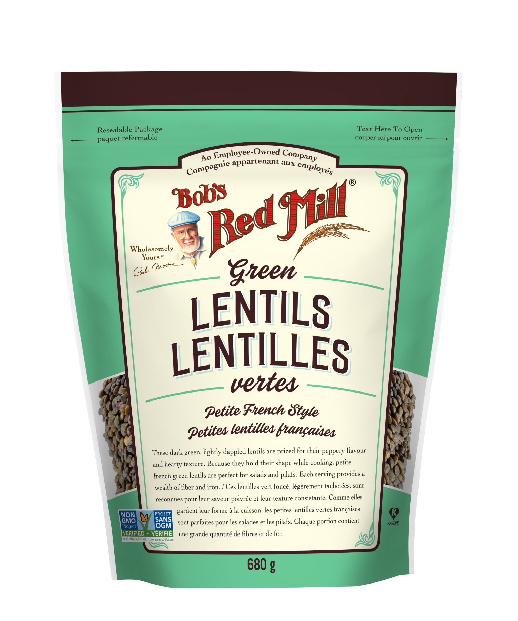 Organic Green Lentils Beans Petite French Style