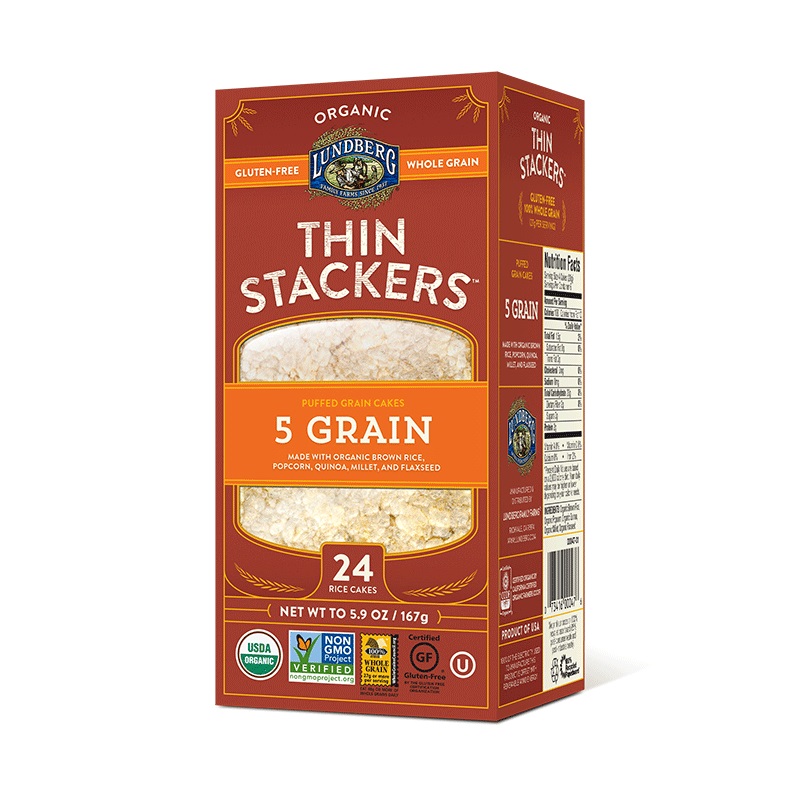 Organic Thin Brown Rice Cakes- Five Grain